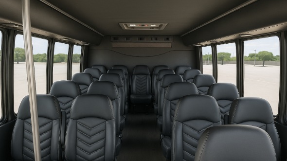 Interior of Charter Bus Company Dubuque's 35 Passenger Minibus in Dubuque