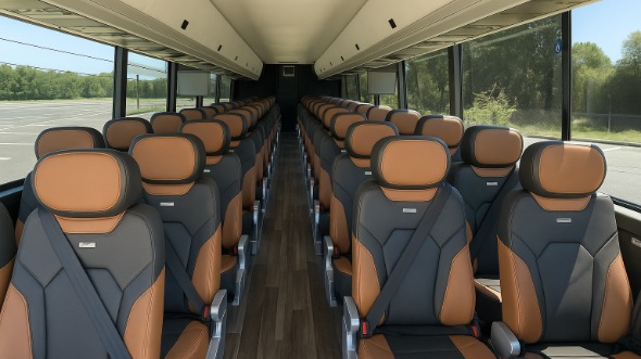 Interior of Charter Bus Company Dubuque's 50 Passenger Charter Bus in Dubuque