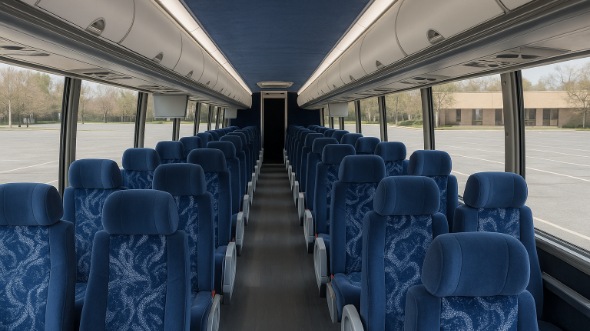 Interior of Charter Bus Company Dubuque's 55 Passenger Charter Bus in Dubuque