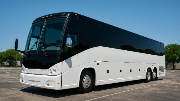 Exterior of Charter Bus Company Ankeny's 56 Passenger Charter Bus in Ankeny