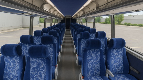 dubuque 55 passenger charter bus inside