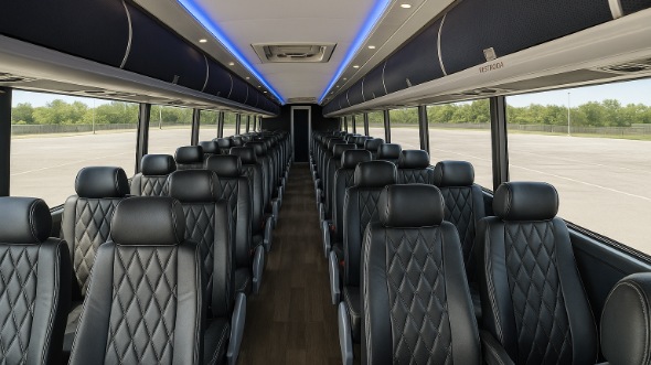dubuque 56 passenger charter bus inside