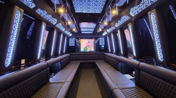 dubuque party bus rental interior