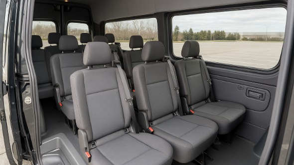 Interior of Charter Bus Company Dubuque's Sprinter Van Rental With Driver in Dubuque